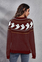 Last inn bildet i Galleri-visningsprogrammet, Ghost Pattern Round Neck Long Sleeve Sweater
