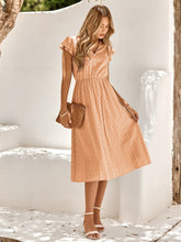 Load image into Gallery viewer, V-Neck Flutter Sleeve Midi Dress
