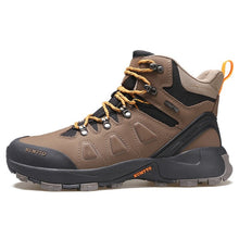 Load image into Gallery viewer, Winter waterproof brown rubber ankle boots men leather hiking boots
