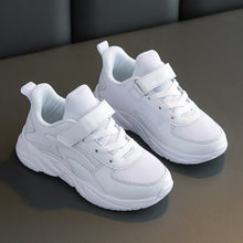 Load image into Gallery viewer, Boys and girls school shoes black and white walking shoes. Sneakers for teenage boy
