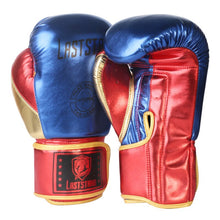 Load image into Gallery viewer, Oz Boxing Gloves Metal Pattern PU Leather Muay Thai Guantes De Boxer Free Fight MMA Sandbag Training Glove for Men Women
