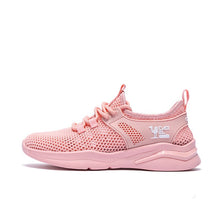 Load image into Gallery viewer, Women and men running shoes mesh hollow sports shoes lightweight breathable black pink shoes
