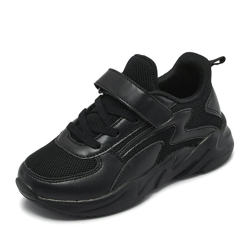 Boys and girls school shoes black and white walking shoes. Sneakers for teenage boy