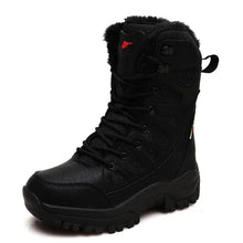 Load image into Gallery viewer, New men&#39;s warm plush snow boots lace-up winter high slip-resistant snow boots
