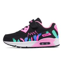 Load image into Gallery viewer, Sneakers Girls Casual Shoes Spring Breathable Kids Mesh Shoes Pink Black Size 26-37
