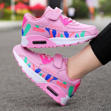 Load image into Gallery viewer, Sneakers Girls Casual Shoes Spring Breathable Kids Mesh Shoes Pink Black Size 26-37
