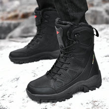 Load image into Gallery viewer, New men&#39;s warm plush snow boots lace-up winter high slip-resistant snow boots
