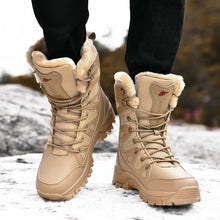 Load image into Gallery viewer, New men&#39;s warm plush snow boots lace-up winter high slip-resistant snow boots
