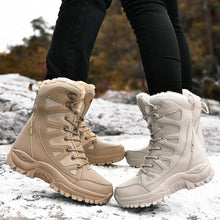 Load image into Gallery viewer, New men&#39;s warm plush snow boots lace-up winter high slip-resistant snow boots
