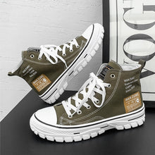 Load image into Gallery viewer, Man&#39;s casual high-top fashion breathable male shoesskate trend tidal canvas shoes
