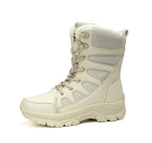 Load image into Gallery viewer, New men&#39;s warm plush snow boots lace-up winter high slip-resistant snow boots
