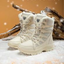 Load image into Gallery viewer, New men&#39;s warm plush snow boots lace-up winter high slip-resistant snow boots
