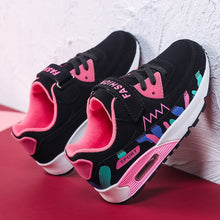 Load image into Gallery viewer, Sneakers Girls Casual Shoes Spring Breathable Kids Mesh Shoes Pink Black Size 26-37
