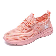 Load image into Gallery viewer, Women and men running shoes mesh hollow sports shoes lightweight breathable black pink shoes
