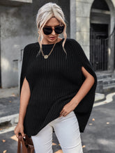 Load image into Gallery viewer, Ribbed Round Neck Slit Sleeve Knit Top
