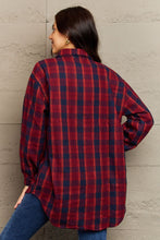 Load image into Gallery viewer, Ninexis Full Size Plaid Collared Neck Button-Down Long Sleeve Jacket
