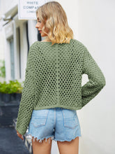 Last inn bildet i Galleri-visningsprogrammet, Round Neck Openwork Dropped Shoulder Knit Top
