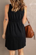 Load image into Gallery viewer, Sleeveless Button Down Mini Magic Dress
