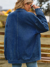 Load image into Gallery viewer, Dropped Shoulder Denim Jacket with Pockets
