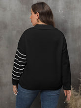 Load image into Gallery viewer, Plus Size Striped V-Neck Sweater
