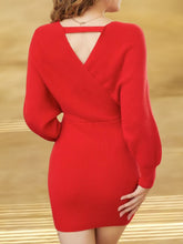 Load image into Gallery viewer, Surplice Neck Dolman Sleeve Sweater Dress
