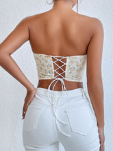 Last inn bildet i Galleri-visningsprogrammet, Floral Lace-Up Strapless Bustier
