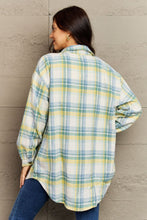 Load image into Gallery viewer, Ninexis Full Size Plaid Collared Neck Button-Down Long Sleeve Jacket
