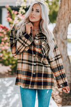 Load image into Gallery viewer, Double Take Plaid Button Front Shirt Jacket with Breast Pockets
