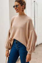 Load image into Gallery viewer, Round Neck Dropped Shoulder Lantern Sleeve Sweater
