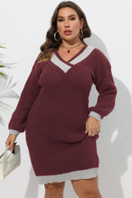 Load image into Gallery viewer, Plus Size Long Sleeve Sweater Dress
