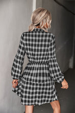 Last inn bildet i Galleri-visningsprogrammet, Plaid Band Collar Drawstring Shirt Dress
