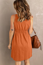 Load image into Gallery viewer, Sleeveless Button Down Mini Magic Dress
