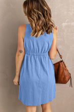 Load image into Gallery viewer, Sleeveless Button Down Mini Magic Dress
