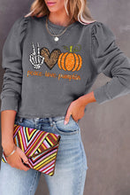 Load image into Gallery viewer, PEACE LOVE PUMPKIN Graphic Puff Sleeve Sweatshirt
