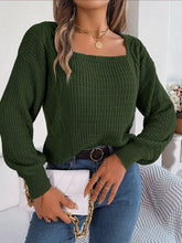 Load image into Gallery viewer, Square Neck Mixed Knit Sweater
