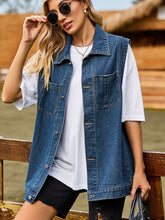 Load image into Gallery viewer, Button Down Denim Vest
