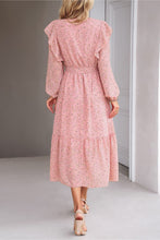 Load image into Gallery viewer, Surplice Neck Balloon Sleeve Midi Dress
