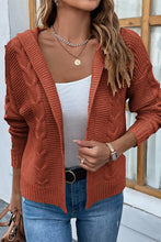 Last inn bildet i Galleri-visningsprogrammet, Cable-Knit Dropped Shoulder Hooded Cardigan
