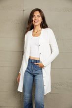 Load image into Gallery viewer, Double Take Button Down Long Sleeve Longline Cardigan
