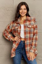 Load image into Gallery viewer, Ninexis Full Size Plaid Collared Neck Button-Down Long Sleeve Jacket
