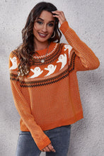 Last inn bildet i Galleri-visningsprogrammet, Ghost Pattern Round Neck Long Sleeve Sweater
