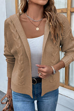 Last inn bildet i Galleri-visningsprogrammet, Cable-Knit Dropped Shoulder Hooded Cardigan
