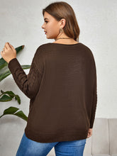 Load image into Gallery viewer, Plus Size V-Neck Cable-Knit Long Sleeve Sweater
