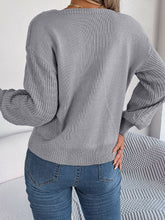 Load image into Gallery viewer, Square Neck Mixed Knit Sweater
