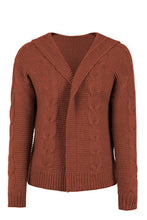 Last inn bildet i Galleri-visningsprogrammet, Cable-Knit Dropped Shoulder Hooded Cardigan
