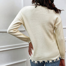 Load image into Gallery viewer, Frayed Detail V-Neck Sweater
