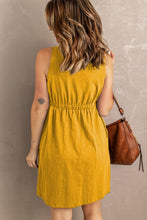 Load image into Gallery viewer, Sleeveless Button Down Mini Magic Dress
