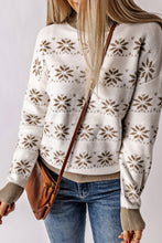 Load image into Gallery viewer, Patterned Ribbed Trim Sweater
